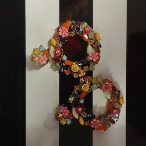 Jcrew floral hoops earrings